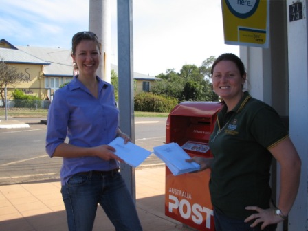 Louise and Katie at Post Office